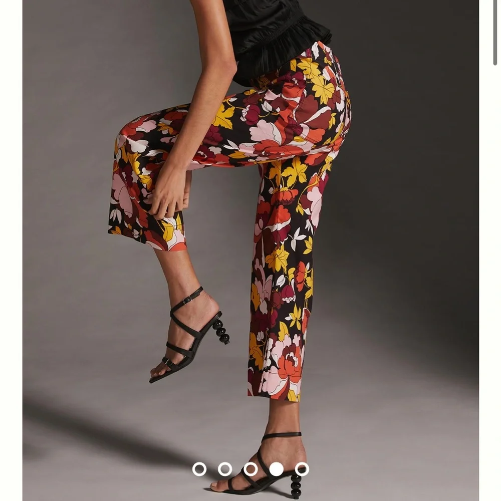 Anthropologie Maeve The Colette Cropped Wide Leg Trousers - Picture 2 of 6